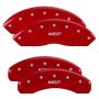MGP 4 Caliper Covers Engraved Front & Rear MGP Red Finish Silver Characters for 2019 Ford Ranger