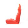 NRG RSC-810RD L/R Reclinable Sport Seats (Pair) The Arrow Red Vinyl w/ Pressed  Logo w/ Red Stitch