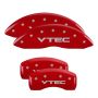 MGP 39007SVTCRD 4 Caliper Covers Engraved Front & Rear Vtech Red finish silver ch
