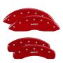 MGP 42004SMGPRD 4 Caliper Covers Engraved Front & Rear  Red finish silver ch