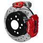 Wilwood 140-16146-DR Forged Dynalite Rear Electronic Parking Brake Kit - Red Powder Coat Caliper - D/S Rotor