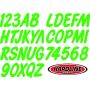 Hardline GRN400EC Boat Lettering Registration Kit 3 in. - 400 Lime Green Solid