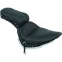 Mustang Motorcycle 75076 Mustang 84-06 Harley Standard Rear Tire Standard Touring 1PC Seat w/Studs - Black