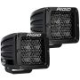 Rigid Industries 202513BLK D Series PRO Midnight Edition - Spot - Diffused - Pair
