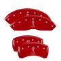 MGP 10197SSNKRD 4 Caliper Covers Engraved Front & Rear Tiffany Snake Red finish silver ch