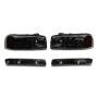 Raxiom S518304 99-06 GMC Sierra 1500 Axial Series OEM Crystal Rep Headlights- Chrome Housing- Smoked Lens