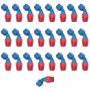 Russell Performance -8 AN Red/Blue 45 Degree Full Flow Hose End (25 pcs.)