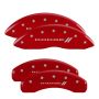MGP 12043SDD3RD 4 Caliper Covers Engraved Front & Rear With stripes/Dodge Red finish silver ch