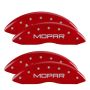 MGP 12203SMOPRD 4 Caliper Covers Engraved Front & Rear MOPAR Red finish silver ch