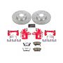 PowerStop KC3128A-26 Z26 Street Performance Ceramic Brake Pad, Drilled Slotted Rotor, and Caliper Kit