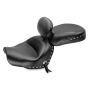 Mustang Motorcycle 79570 Mustang 09-17 Yamaha V-Star 950, 950 Tourer Std Touring 2PC Seat w/Driver Backrest Studs - Black