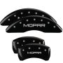 MGP 42012SMOPBK 4 Caliper Covers Engraved Front & Rear MOPAR Black finish silver ch