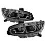SPYDER 5087867 Projector Headlights - DRL U-Shape - Black