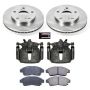 PowerStop KCOE1052 OE Stock Replacement Low-Dust Ceramic Brake Pad, Rotor and Caliper Kit