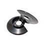 Kentrol 76-78 Jeep CJ Disc Brake Dust Cover JeepBlack Powdercoat Stainless