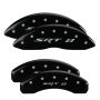 MGP 32006SSR8BK 4 Caliper Covers Engraved Front & Rear SRT8 Black finish silver ch