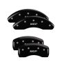 MGP 20002SMGPBK 4 Caliper Covers Engraved Front & Rear  Black finish silver ch