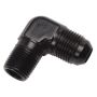 Russell Performance -6 AN to 1/4in NPT 90 Degree Flare to Pipe Adapter (Black)