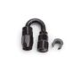Russell Performance 3/8in SAE Quick Disc Female to -6 Hose Black 180 Degree Hose End
