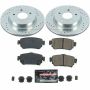 PowerStop K8313 Z23 Daily Driver Carbon-Fiber Ceramic Brake Pad and Drilled & Slotted Rotor Kit