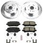 PowerStop K6953 Z23 Daily Driver Carbon-Fiber Ceramic Brake Pad and Drilled & Slotted Rotor Kit