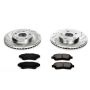 PowerStop K1054 Z23 Daily Driver Carbon-Fiber Ceramic Brake Pad and Drilled & Slotted Rotor Kit