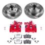 PowerStop KC3064-26 Z26 Street Performance Ceramic Brake Pad, Drilled Slotted Rotor, and Caliper Kit