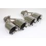 Different Trend Hi-Polished Tips Bolt-on Dual 3.50” Double Wall Staggered Slant, Passenger Side BQ9-253562R
