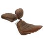 Mustang Motorcycle 79823 Mustang 00-15 Harley Softail Rear Tire Wide Tripper Solo Seat w/Driver Backrest - Distressed Brown