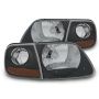 Raxiom T542830 97-03 Ford F-150 G2 Euro Headlights w/ Parking Lights- Blk Housing (Clear Lens)