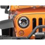 Raxiom 97-18 Jeep Wrangler TJ/JK Axial Halo Headlights w/ DRL Amber Signals- Blk Hsng (Clear Lens)