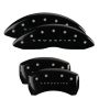 MGP 32010SCRFBK 4 Caliper Covers Engraved Front & Rear Crossfire Black finish silver ch