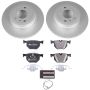 PowerStop ESK7429 Genuine Geomet Coated Rotors, ECE-R90 Brake Pads + Hardware Kit