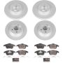 PowerStop ESK4700 Genuine Geomet Coated Rotors, ECE-R90 Brake Pads + Hardware Kit