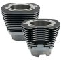 S&S Cycle 910-0401 2007+ BT 4-1/8in Bore 5.004in Cylinder Set - Wrinkle Black