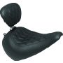 Mustang Motorcycle 83025 Mustang 18-21 Harley Fat Boy Wide Tripper Solo Seat w/Driver Backrest Diamond Stitch - Black