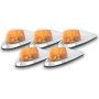 Pacer Performance 20-106 LED Amber Deluxe Chrome Hi-5 Cab Roof Light Kit