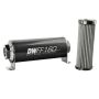 DeatschWerks Stainless Steel 8AN 100 Micron Universal Inline Fuel Filter Housing Kit (160mm)