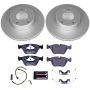 PowerStop ESK628 Genuine Geomet Coated Rotors, ECE-R90 Brake Pads + Hardware Kit