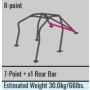 Cusco 220 270 G20 SFTY21 2-Passenger 8-Point BLK Around Dash Roll Cage 89-94 Nissan Silvia (S13)
