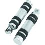 Bikers Choice 490485 Big Twin & XL Chrome Knurled Male Mount Footpegs W/Rubber Bands Pr.
