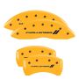 MGP 12162SCL1YL 4 Caliper Covers Engraved Front & Rear With stripes/Challenger Yellow finish black ch