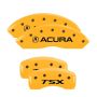 MGP 4 Caliper Covers Engraved Front Acura Engraved Rear TSX Yellow finish black ch