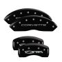 MGP 4 Caliper Covers Engraved Front C5/Corvette Engraved Rear C5/Z06 Black finish silver ch