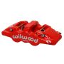 Wilwood 120-14004-RD Caliper-Aero4 - Red 1.12/1.12in Pistons 0.81in Disc