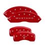 MGP 10017SMBPRD 4 Caliper Covers Engraved Front Mustang Engraved Rear Bar & Pony Red finish silver ch