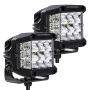 Go Rhino 750300323FCS Xplor Bright Series Sideline Cube LED Flood Light Kit (Surface Mount) 4x3 - Blk (Pair)