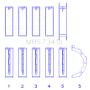 King Engine Bearings MB5734SI0.25 Ford 302 Cid Coyote (Size +0.25mm) Main Bearing Set