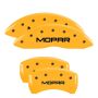 MGP 4 Caliper Covers Engraved Front & Rear Mopar Yellow Finish Black Char 2017 Chrysler Pacifica