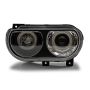 Raxiom 08-14 Dodge Challenger Dual LED Halo Projector Headlights- Black Housing (Clear Lens)